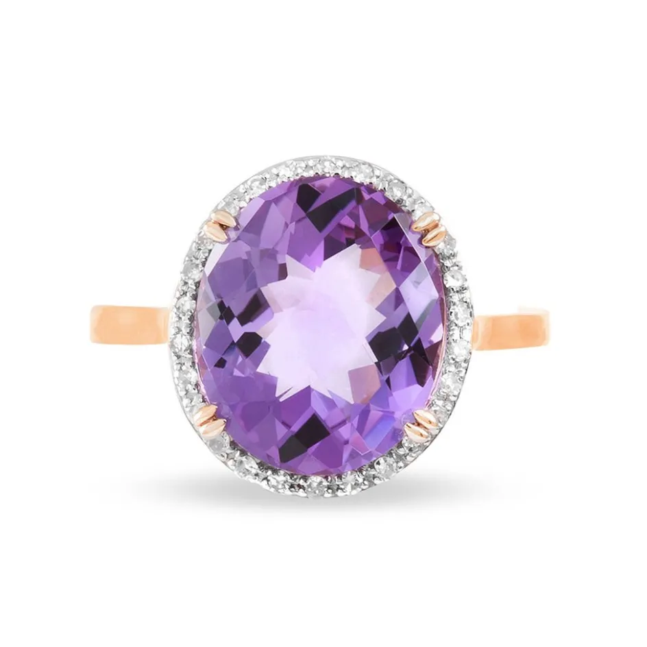 Histoire d'Or Bague Anna Or Rose Amethyste Et Diamant* Bagues|Bagues Avec Pierre