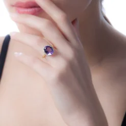 Histoire d'Or Bague Anna Or Rose Amethyste Et Diamant* Bagues|Bagues Avec Pierre