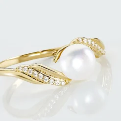 Discount Histoire d'Or Bague Antoinette Or Jaune Perle De Culture Et Oxyde De Zirconium