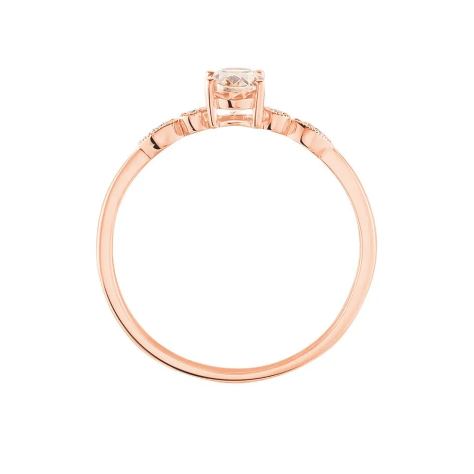 Histoire d'Or Bague Antonia Or Rose Morganite Et Oxyde De Zirconium* Bagues|Bagues Avec Pierre
