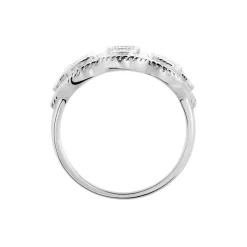 Histoire d'Or Bague Argent Blanc Boulonnaise Oxydes De Zirconium* Bagues|Bagues Avec Pierre
