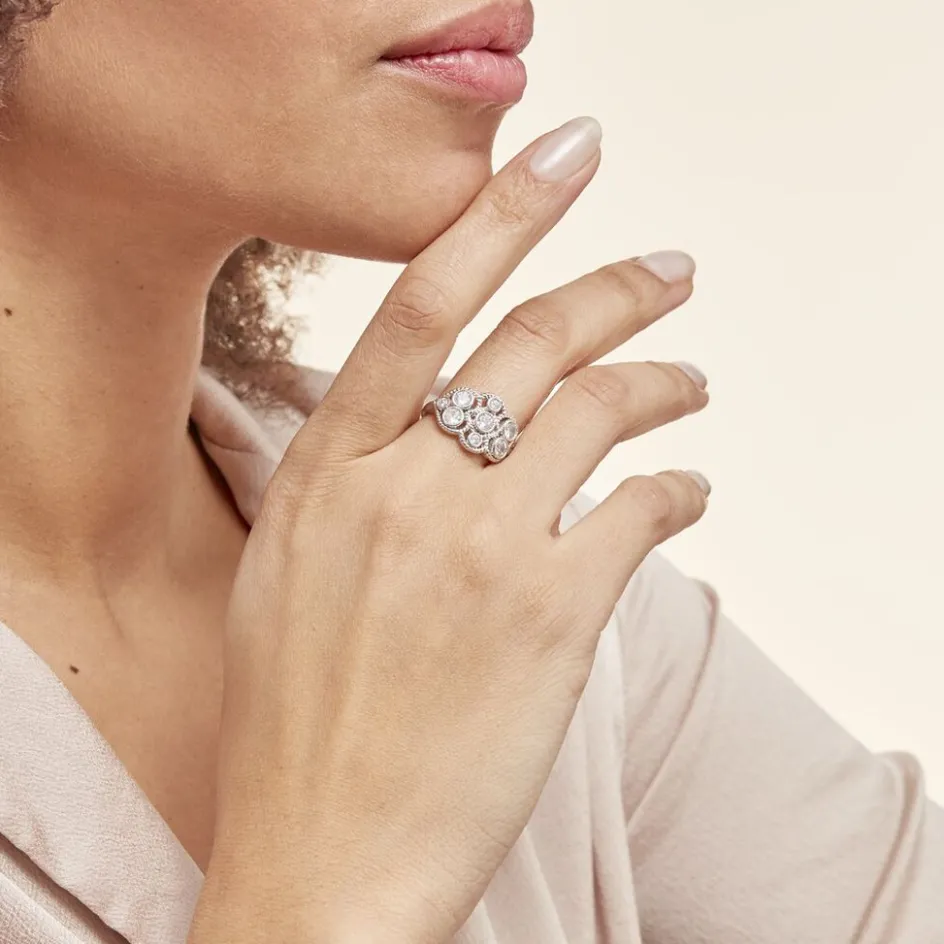 Histoire d'Or Bague Argent Blanc Boulonnaise Oxydes De Zirconium* Bagues|Bagues Avec Pierre
