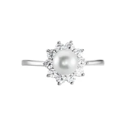 Histoire d'Or Bague Argent Blanc Cheri Perle De Culture Oxydes De Zirconium* Bagues|Bagues Fantaisie