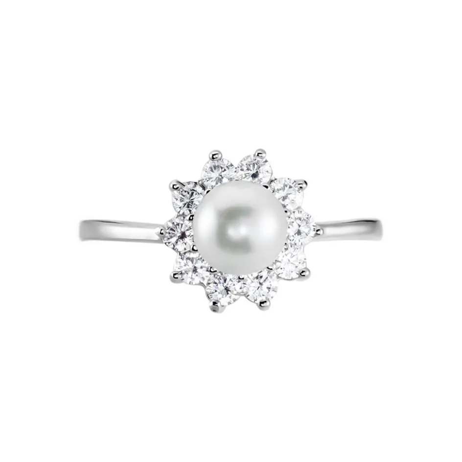 Histoire d'Or Bague Argent Blanc Cheri Perle De Culture Oxydes De Zirconium* Bagues|Bagues Fantaisie