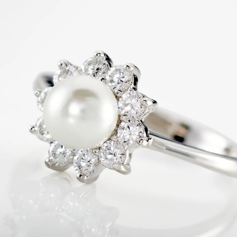 Histoire d'Or Bague Argent Blanc Cheri Perle De Culture Oxydes De Zirconium* Bagues|Bagues Fantaisie