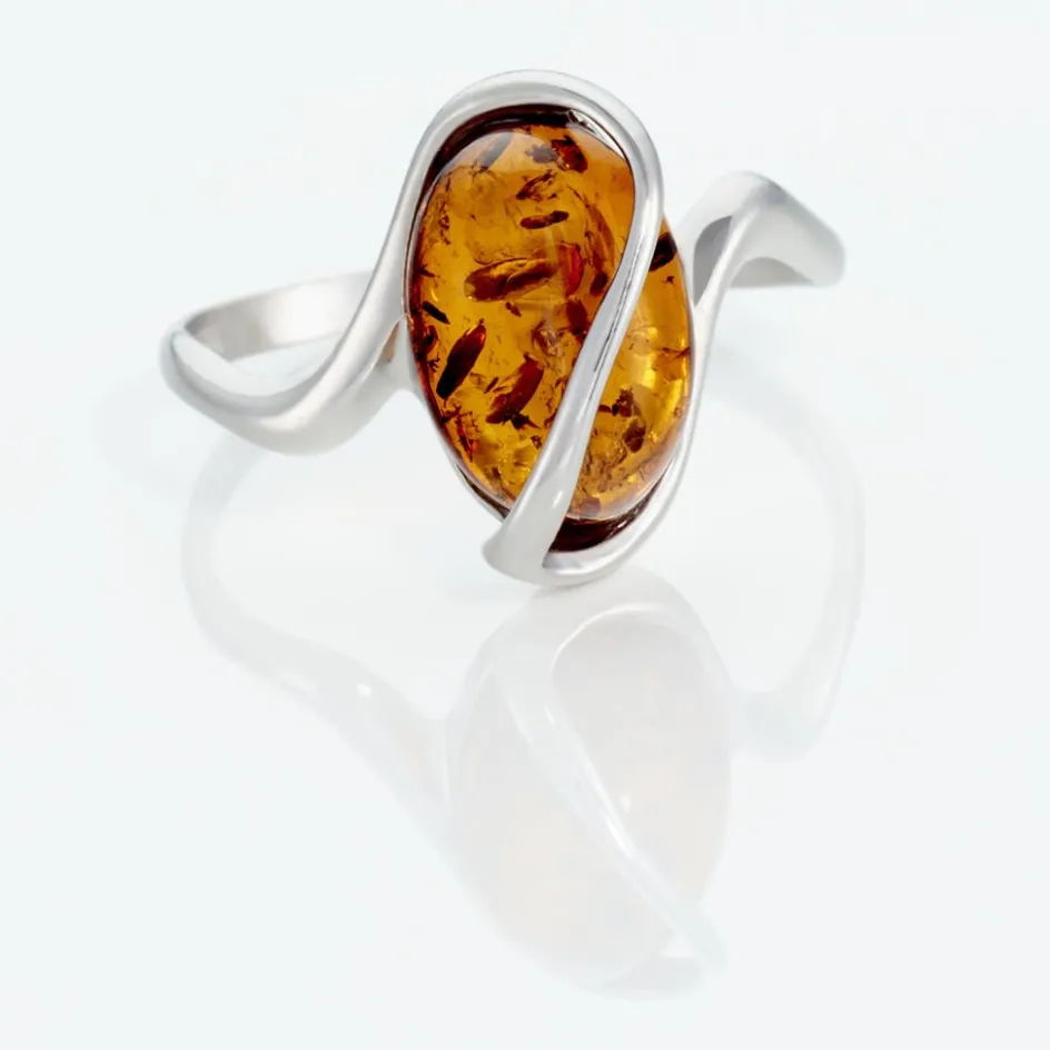 Histoire d'Or Bague Argent Blanc Leeloo Ambre* Bagues|Bagues Fantaisie