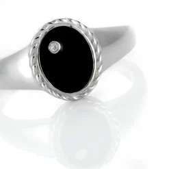 Clearance Histoire d'Or Bague Argent Blanc Lugus Email Et Oxyde De Zirconium