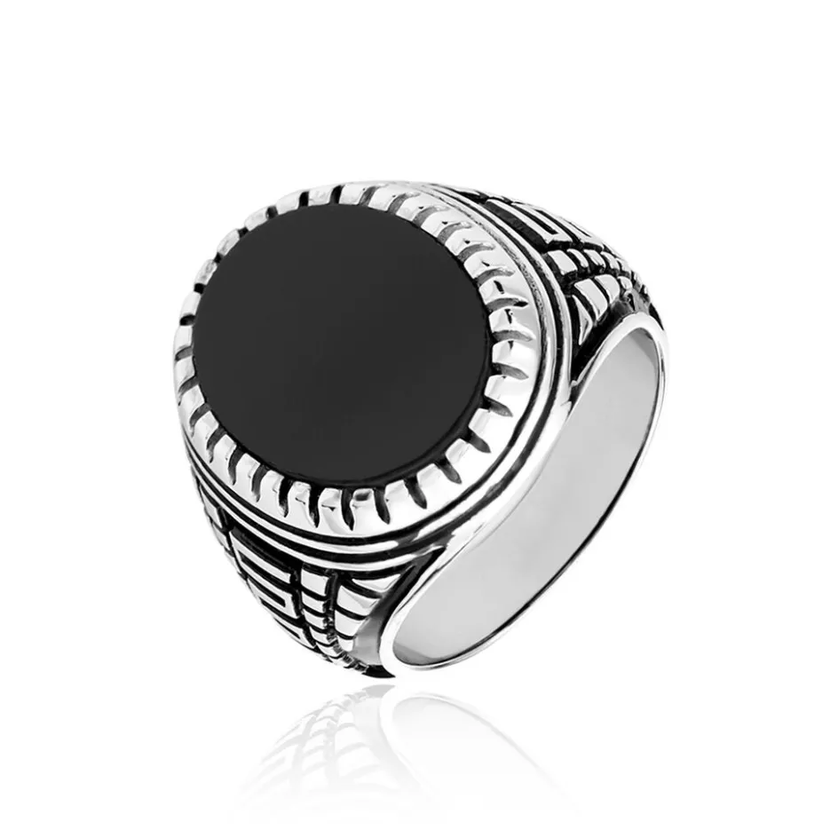 Histoire d'Or Bague Argent Blanc Thimeo Agathe Noire* Bagues|Bagues Avec Pierre