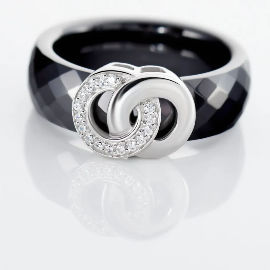 Histoire d'Or Bague Argent Blanc Valérie Oxyde De Zirconium Et Céramique