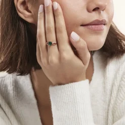 Discount Histoire d'Or Bague Argent Rose Atieno Oxyde De Zirconium argent rose oxyde vert