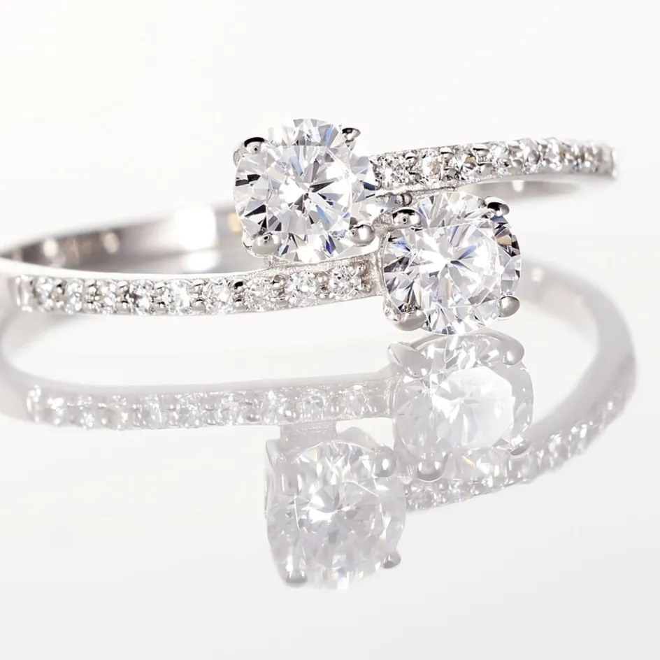 Histoire d'Or Bague Arista Or Blanc Oxyde De Zirconium* Bagues|Bagues Avec Pierre