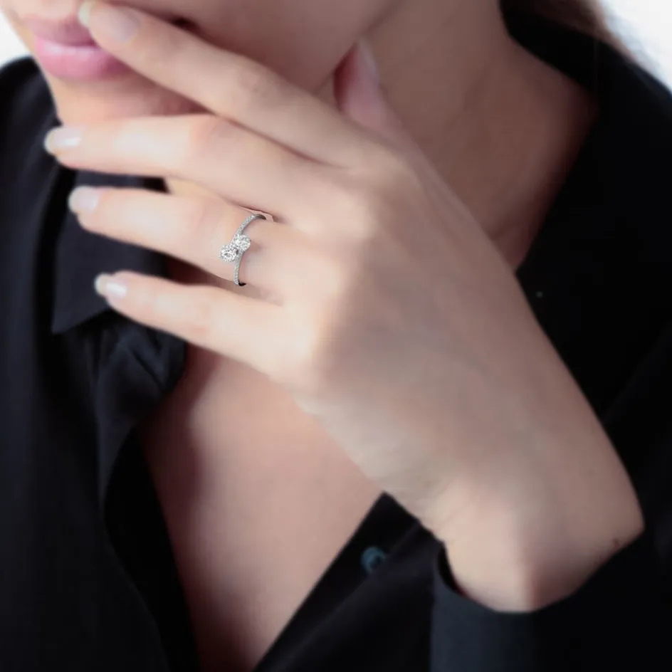 Histoire d'Or Bague Arista Or Blanc Oxyde De Zirconium* Bagues|Bagues Avec Pierre