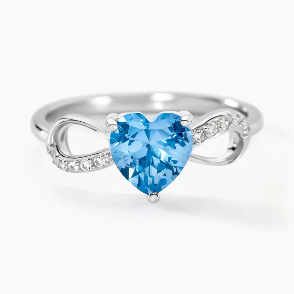 Outlet Histoire d'Or Bague Atieno Argent Blanc Oxyde De Zirconium argent blanc oxyde bleu sky