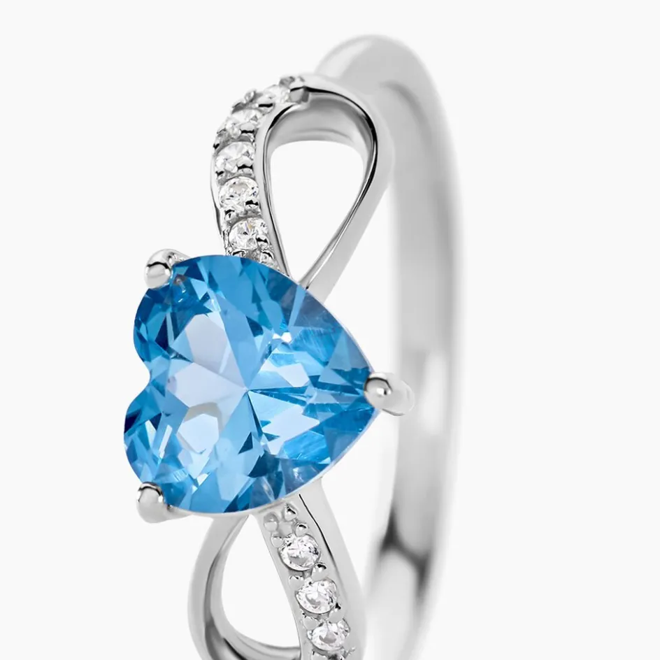 Outlet Histoire d'Or Bague Atieno Argent Blanc Oxyde De Zirconium argent blanc oxyde bleu sky