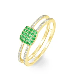 Histoire d'Or Bague Aude Or Jaune Grenat Et Diamant