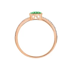 Histoire d'Or Bague Aude Or Rose Emeraude Et Diamant* Bagues|Bagues Avec Pierre