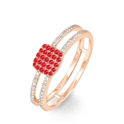 Histoire d'Or Bague Aude Or Rose Rubis Et Diamant* Bagues|Bagues Avec Pierre