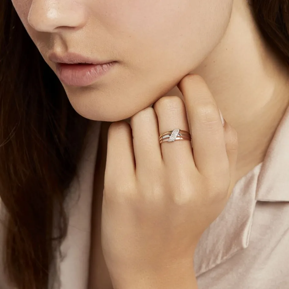 Histoire d'Or Bague Aurelianne Or Tricolore Diamant* Bagues|Bagues Avec Pierre