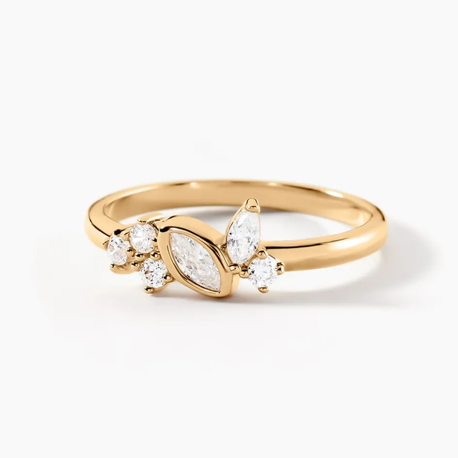 Outlet Histoire d'Or Bague Aurena Plaque Or Jaune Oxyde De Zirconium