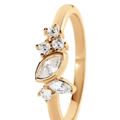 Outlet Histoire d'Or Bague Aurena Plaque Or Jaune Oxyde De Zirconium