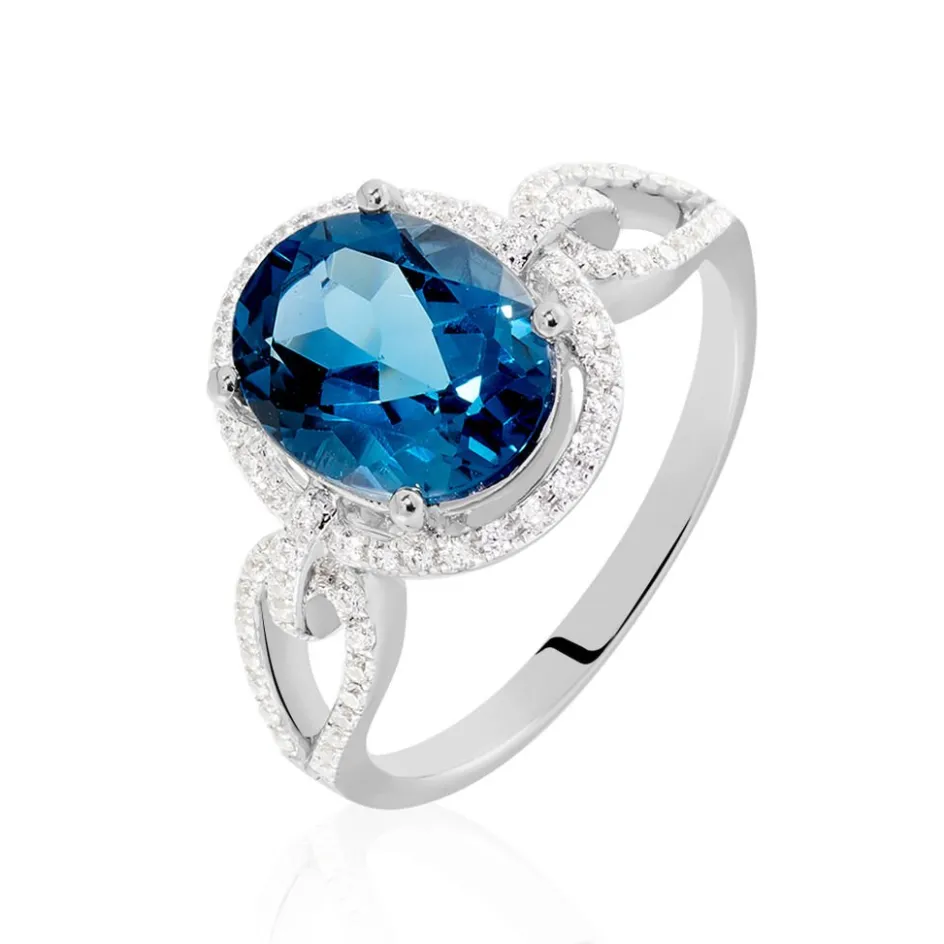 Histoire d'Or Bague Ayanna Or Blanc Topaze Et Oxyde De Zirconium* Bagues|Bagues Avec Pierre