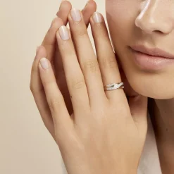 Clearance Histoire d'Or Bague Bandeau Or Jaune Oxyde De Zirconium