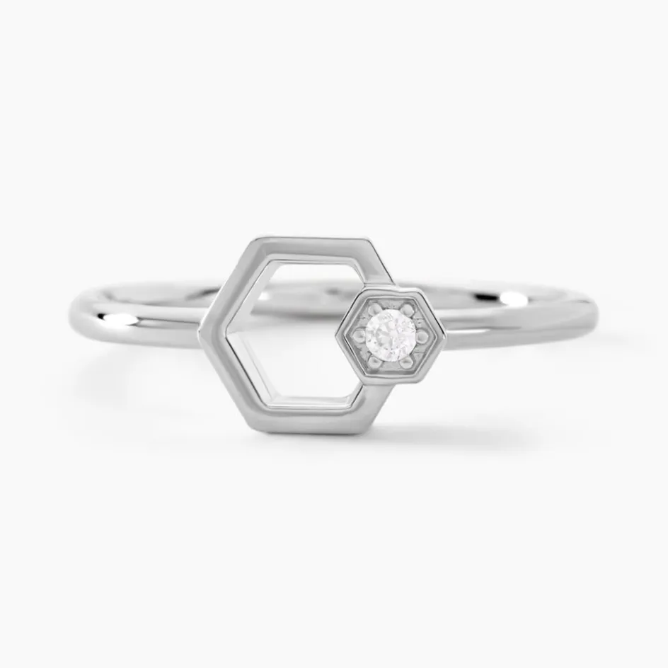 Histoire d'Or Bague Bee Good Argent Blanc Oxyde De Zirconium