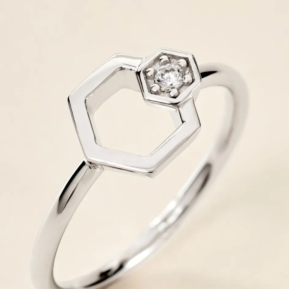 Histoire d'Or Bague Bee Good Argent Blanc Oxyde De Zirconium