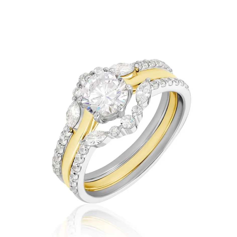 Histoire d'Or Bague Berlin Argent Bicolore Oxyde De Zirconium* Bagues|Bagues Avec Pierre