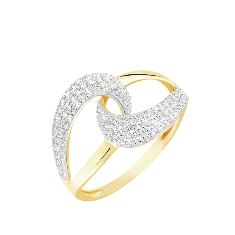 Histoire d'Or Bague Boucle D'or Or Jaune Oxyde De Zirconium* Bagues|Bagues Avec Pierre