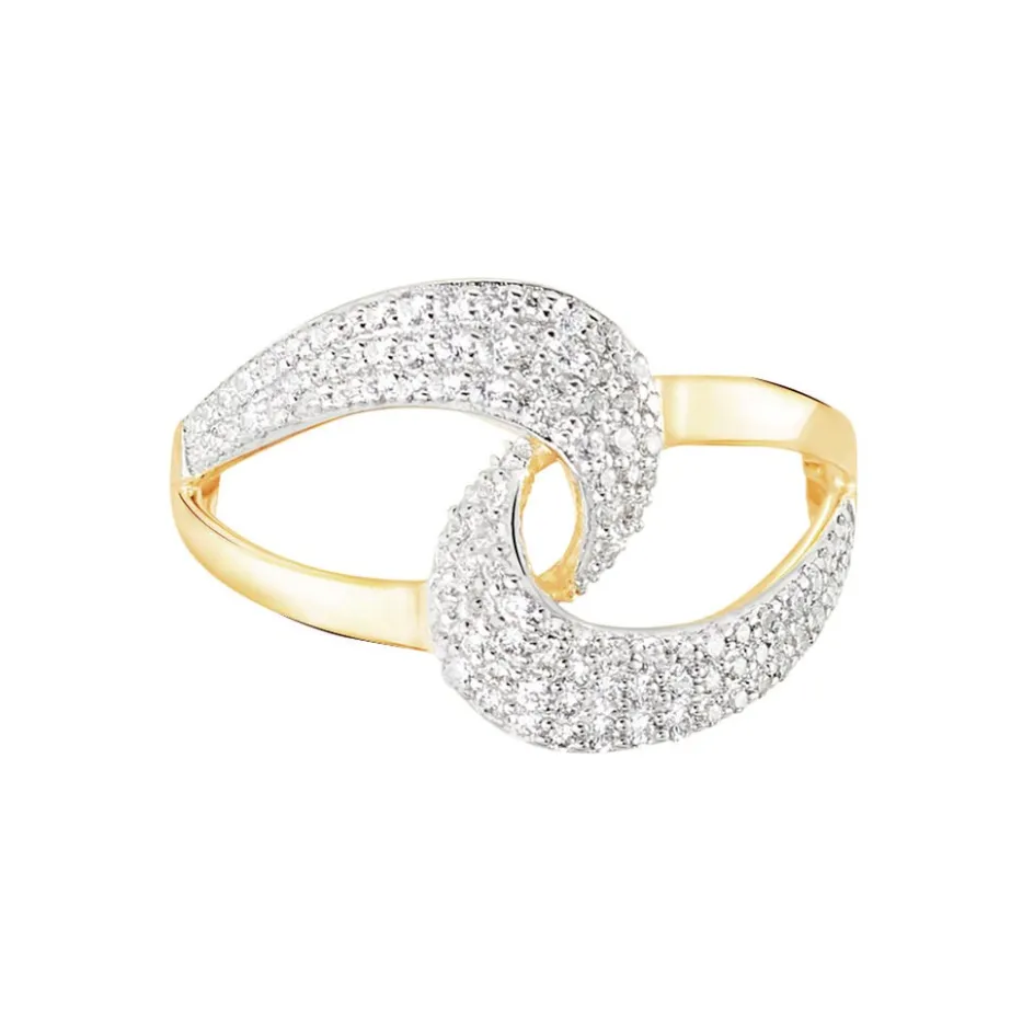 Histoire d'Or Bague Boucle D'or Or Jaune Oxyde De Zirconium* Bagues|Bagues Avec Pierre