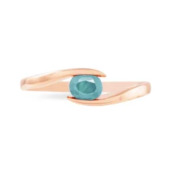 Outlet Histoire d'Or Bague Camilia Or Rose Aigue Marine