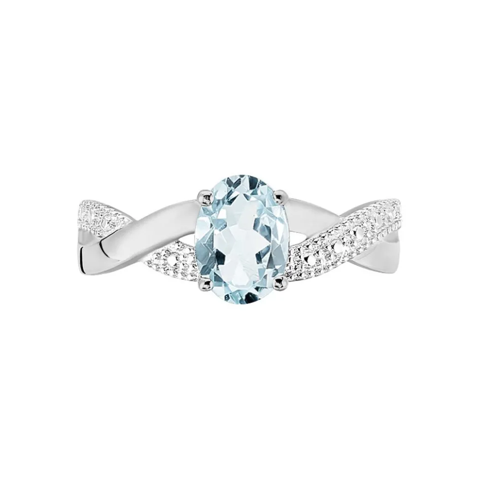 Histoire d'Or Bague Candice Or Blanc Aigue Marine* Bagues|Bagues Avec Pierre