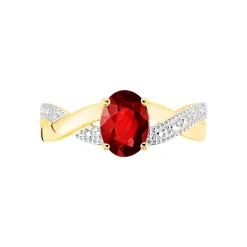 Discount Histoire d'Or Bague Candice Or Jaune Grenat
