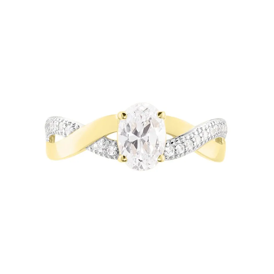 Clearance Histoire d'Or Bague Candice De Zirconium or jaune oxyde