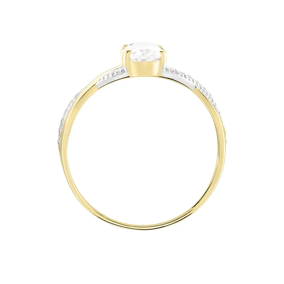 Clearance Histoire d'Or Bague Candice De Zirconium or jaune oxyde