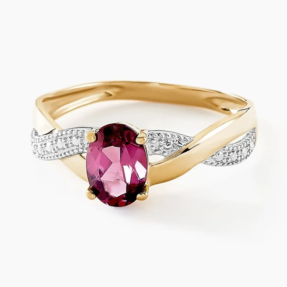 Histoire d'Or Bague Candice Or Jaune Rhodolite* Bagues|Bagues Avec Pierre
