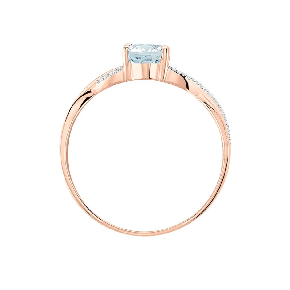 Clearance Histoire d'Or Bague Candice Or Rose Aigue Marine