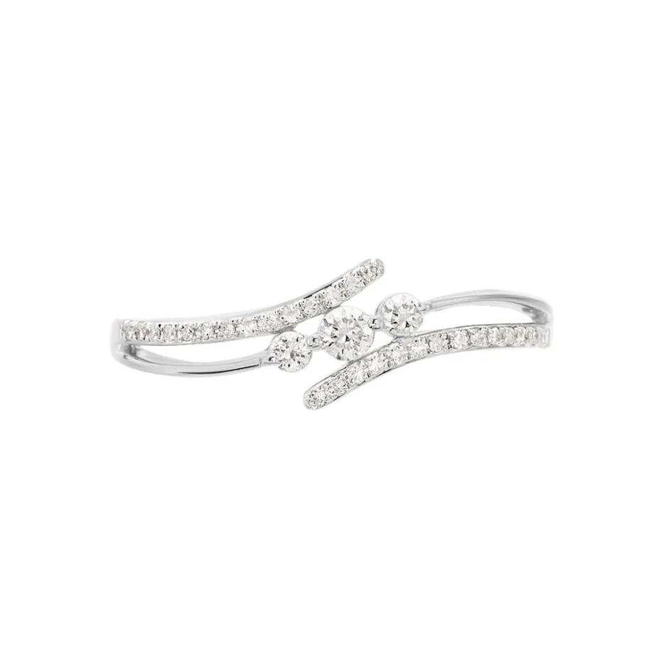 Histoire d'Or Bague Carey Or Blanc Diamant
