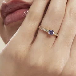 Histoire d'Or Bague Carrol Or Jaune Améthyste Oxyde De Zirconium* Bagues|Bagues Avec Pierre