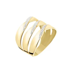 Histoire d'Or Bague Catharine 3 Rangs Or Jaune Diamant* Bagues|Bagues Avec Pierre