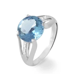 Histoire d'Or Bague Cecile Or Blanc Topaze Et Diamant* Bagues|Bagues Avec Pierre