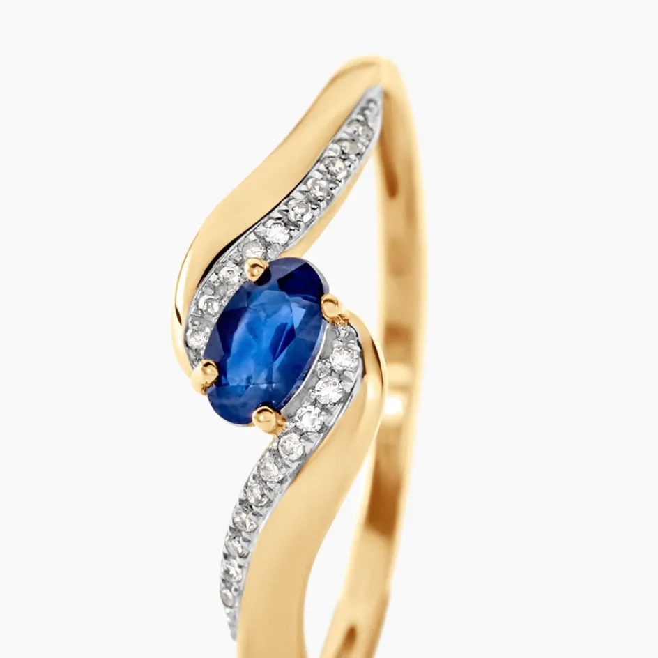 Clearance Histoire d'Or Bague Celestine Or Jaune Saphir Et Diamant