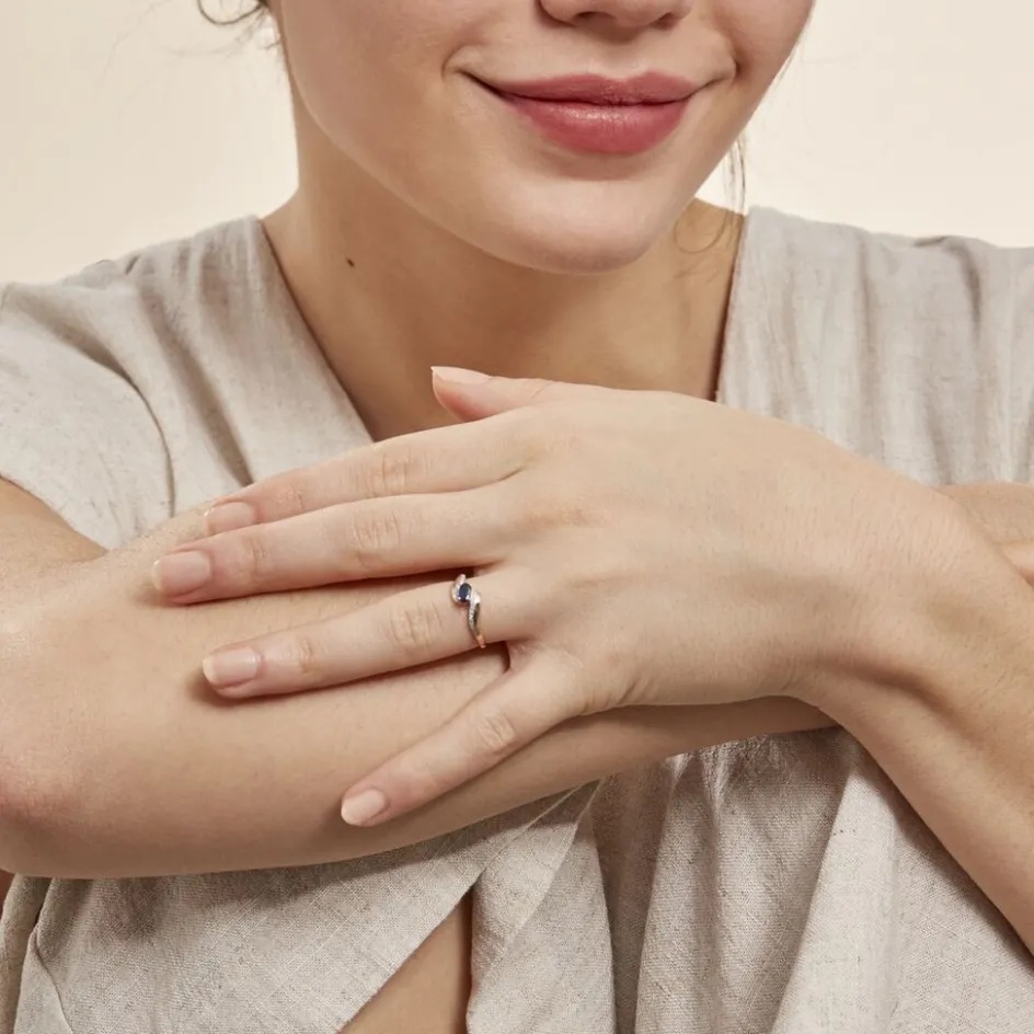 Clearance Histoire d'Or Bague Celestine Or Jaune Saphir Et Diamant