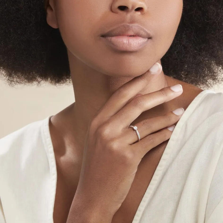 Histoire d'Or Bague Celia or blanc diamant