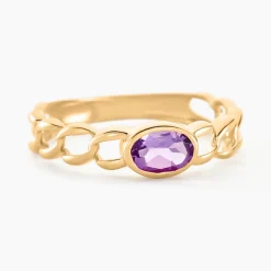 Outlet Histoire d'Or Bague Chain Or Jaune Améthyste or jaune améthyste violet
