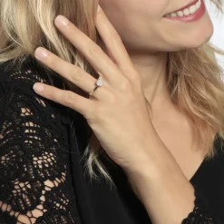 Discount Histoire d'Or Bague Charlène Or Jaune Diamant Synthetique