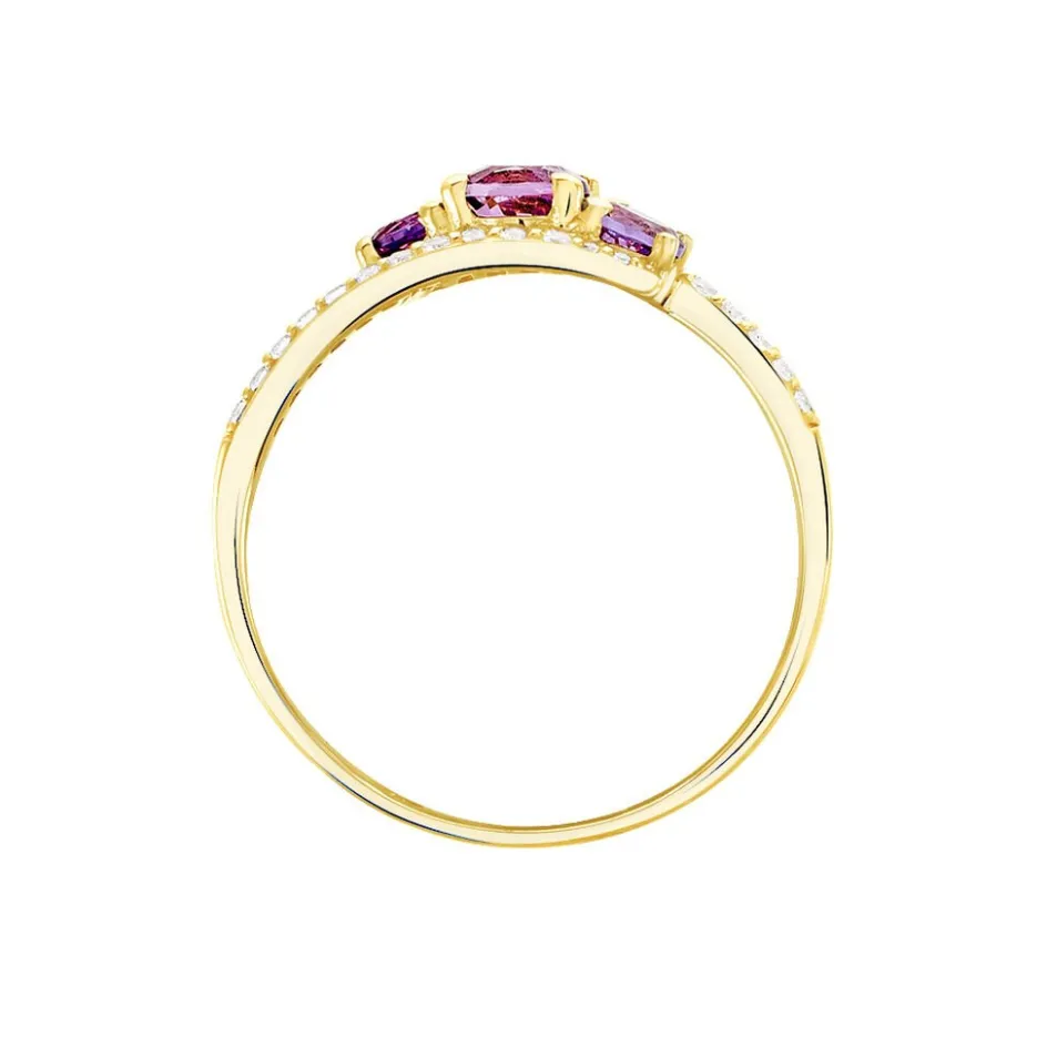 Discount Histoire d'Or Bague Chloe Or Jaune Amethyste Et Oxyde De Zirconium or jaune amethyste violette