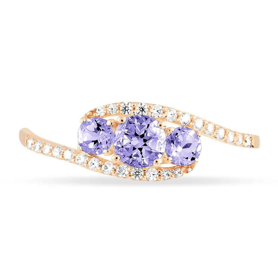 Histoire d'Or Bague Chloe Or Rose Amethyste Et Oxyde De Zirconium
