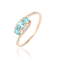 Histoire d'Or Bague Chloe Or Rose Topaze Et Oxyde De Zirconium